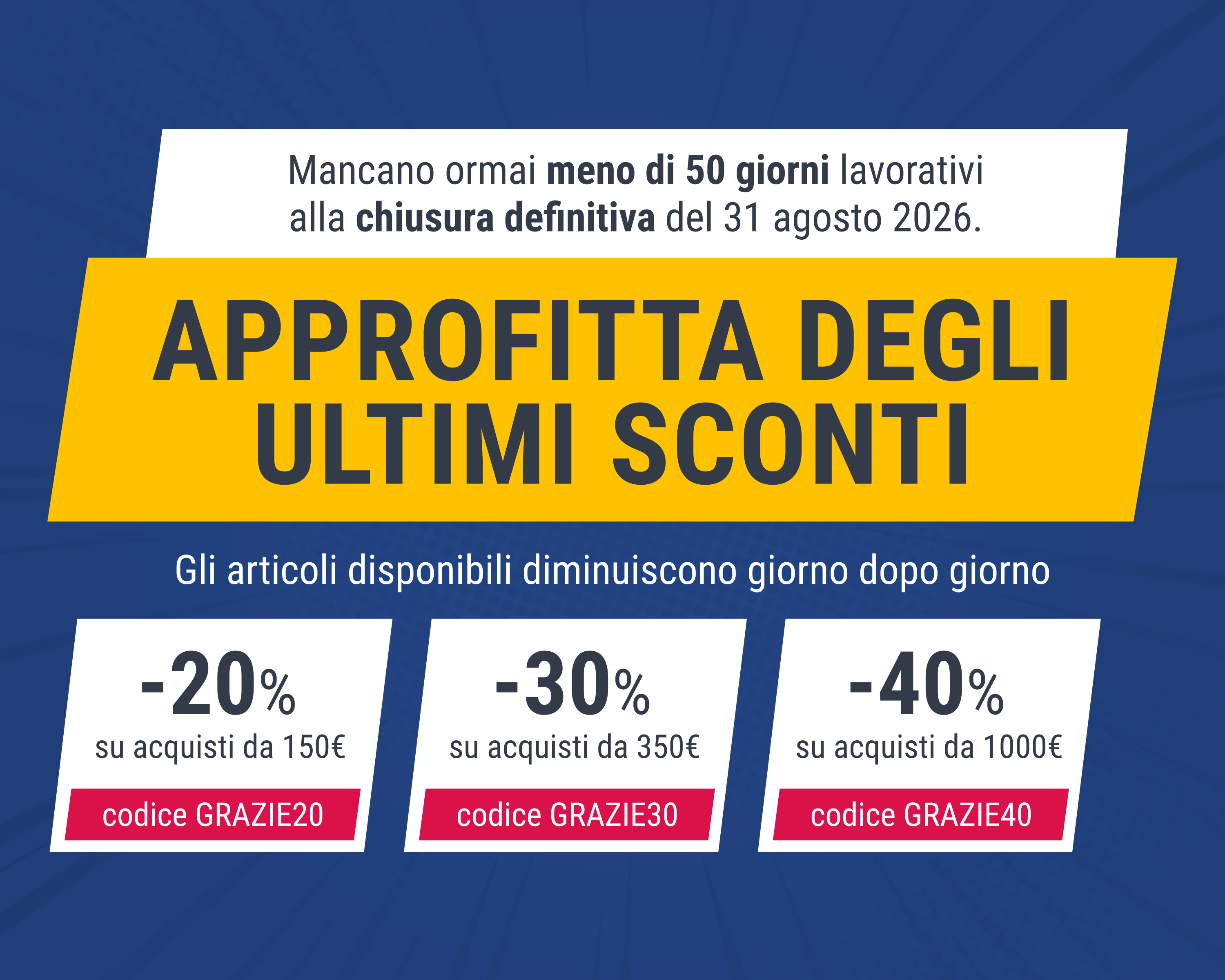 Sconti fino al 40%