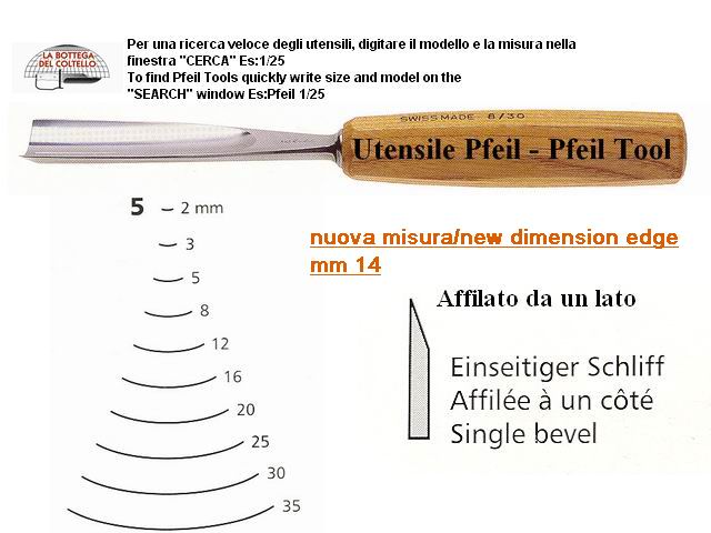 Pfeil sgorbia legno curvatura 5/14