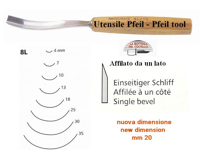 Sgorbia legno curvatura 8L/20 Pfeil Svizzera