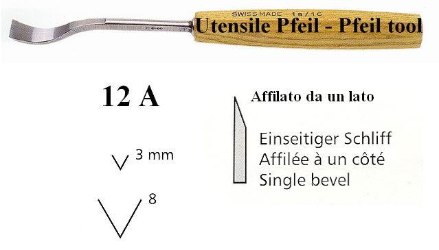 Sgorbia legno 12A/8 angolo 60�