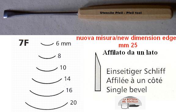 Fishtail curved tool 7F/25 Pfeil
