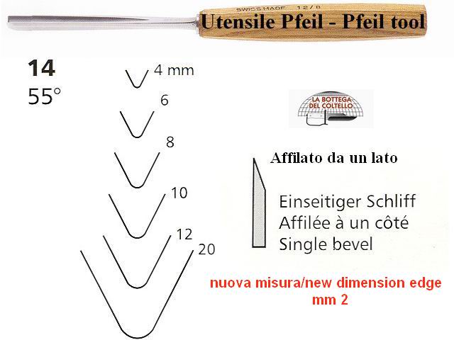 Pfeil sgorbia legno 14/2 angolo 55�