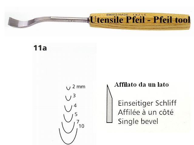 Sgorbia legno curvatura 11a/2 Pfeil 
