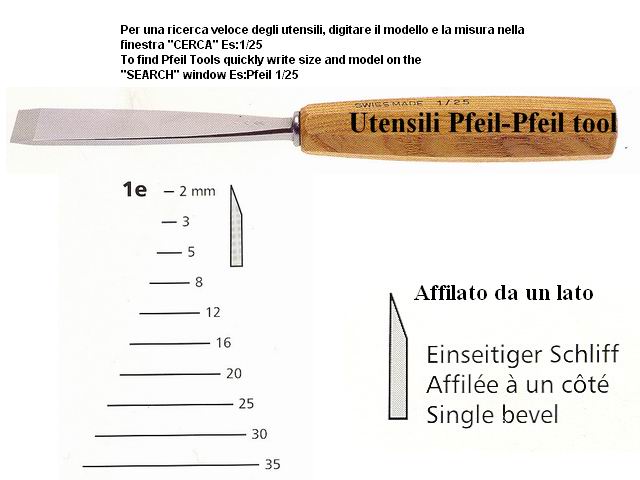 Pfeil sgorbia per legno 1E/3