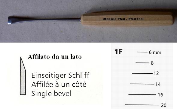 Sgorbia legno 1F/6 Pfeil