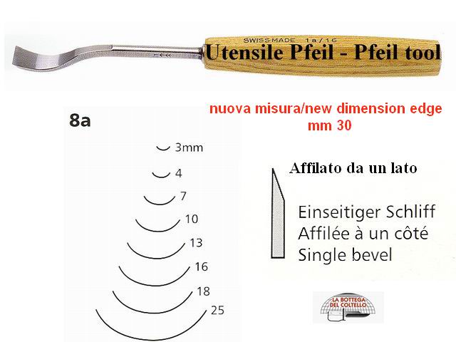 Sgorbia legno curva 8A/30 Pfeil Svizzera