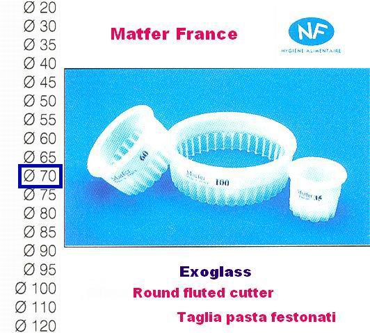 Matfer Taglia pasta festonato mm 70