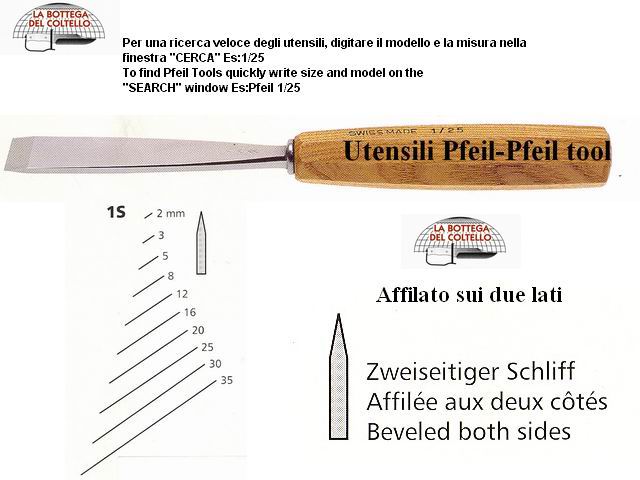 Pfeil sgorbia diagonale legno 1S/30