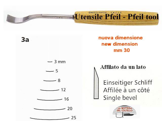 Sgorbia legno curvatura 3A/30 Pfeil Svizzera
