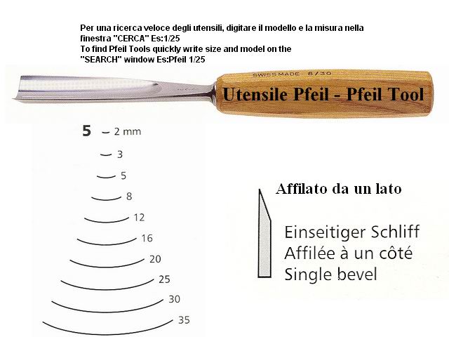 Pfeil sgorbia legno curvatura 5/3