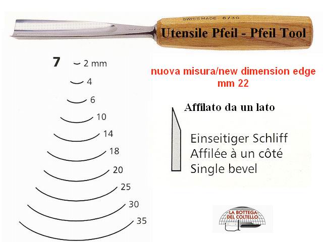 Pfeil straight gouge 7/22 curved edge