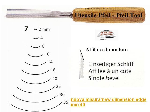 Pfeil straight gouge 7/40 curved edge