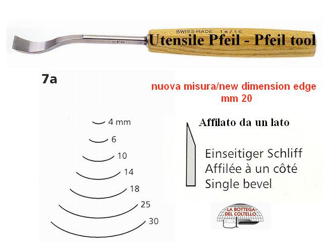 Sgorbia legno curva 7a/20 Pfeil Svizzera