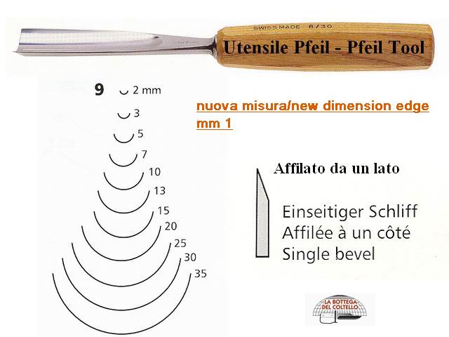Pfeil straight gouge 9/1 curved edge