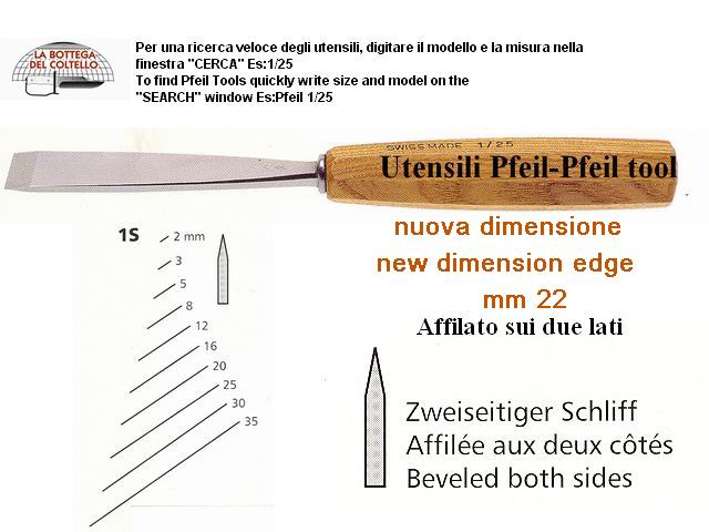 Pfeil sgorbia diagonale legno 1S/22