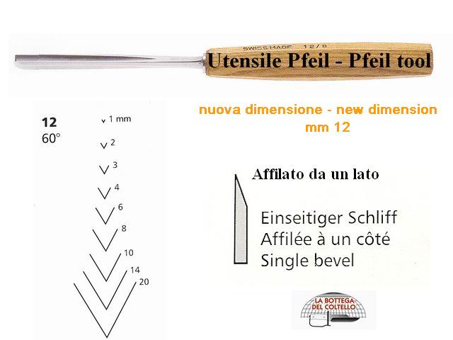Pfeil sgorbia legno 12/12 angolo 60�