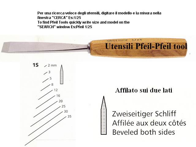Pfeil sgorbia diagonale legno 1S/20