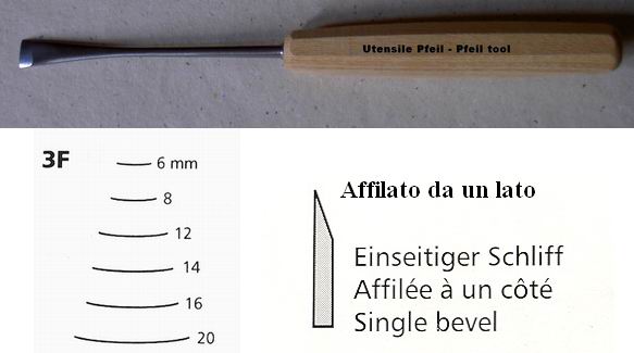 Sgorbia legno curvatura 3F/6 Pfeil