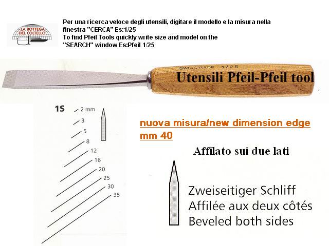 Pfeil sgorbia diagonale legno 1S/40