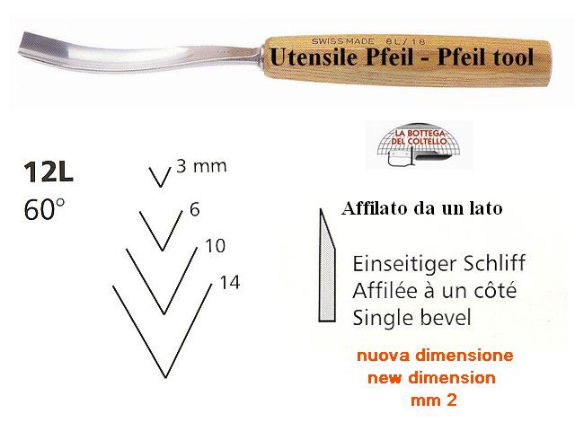 Sgorbia legno 12L/2 angolo 60�