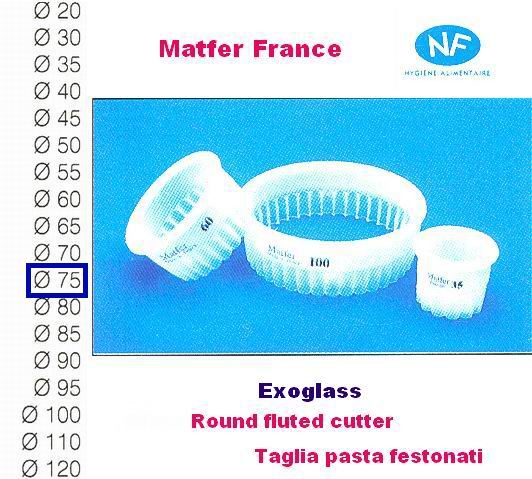 Matfer Taglia pasta festonato mm 75