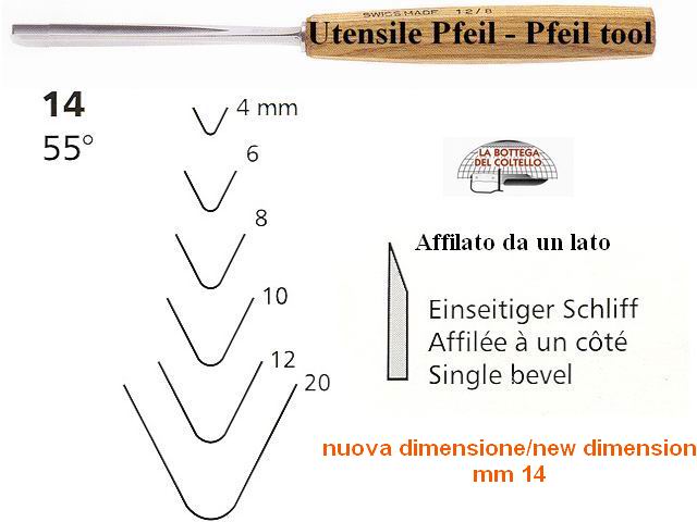 Pfeil sgorbia legno 14/14 angolo 55�