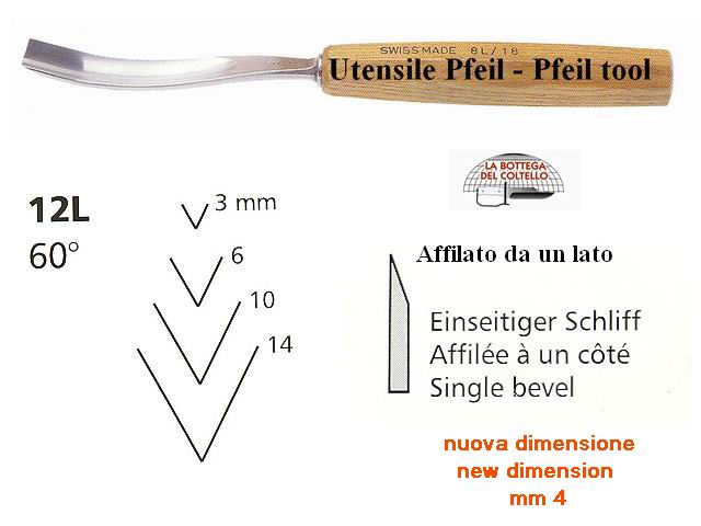 Sgorbia legno 12L/4 angolo 60�