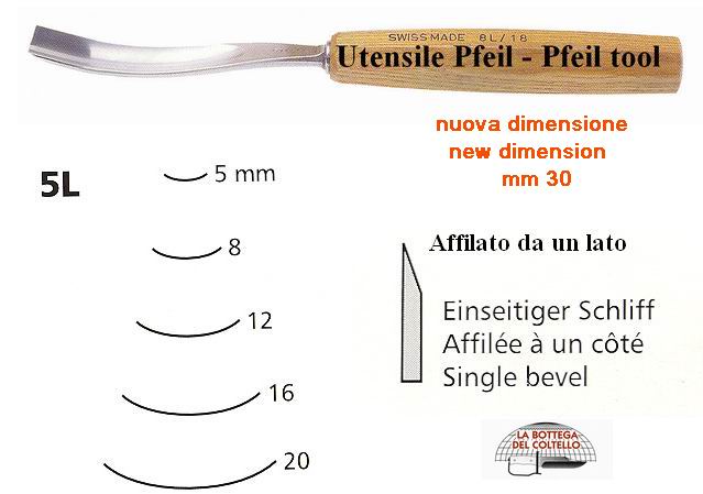 Sgorbia legno curvatura 5L/30 Pfeil Svizzera