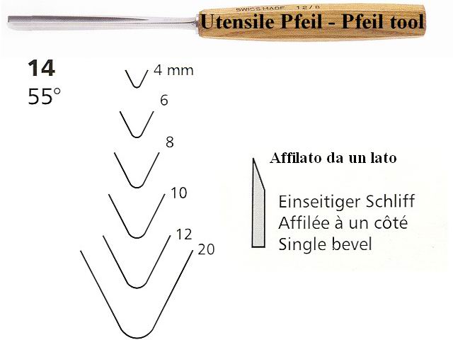 Pfeil sgorbia legno 14/6 angolo 55�